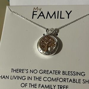 Silver and Gold Family Tree Necklace